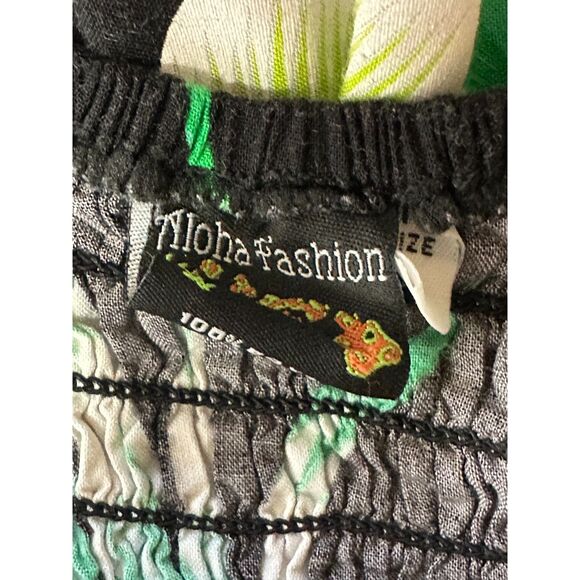 Aloha Fashion Womens Hawaiian Tropical Aloha Mini Dress Coconut Buttons Size S/M - Picture 2 of 3